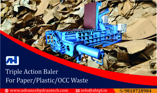 Triple Action Baler for waste