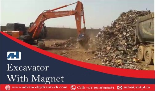 Excavator with magnet